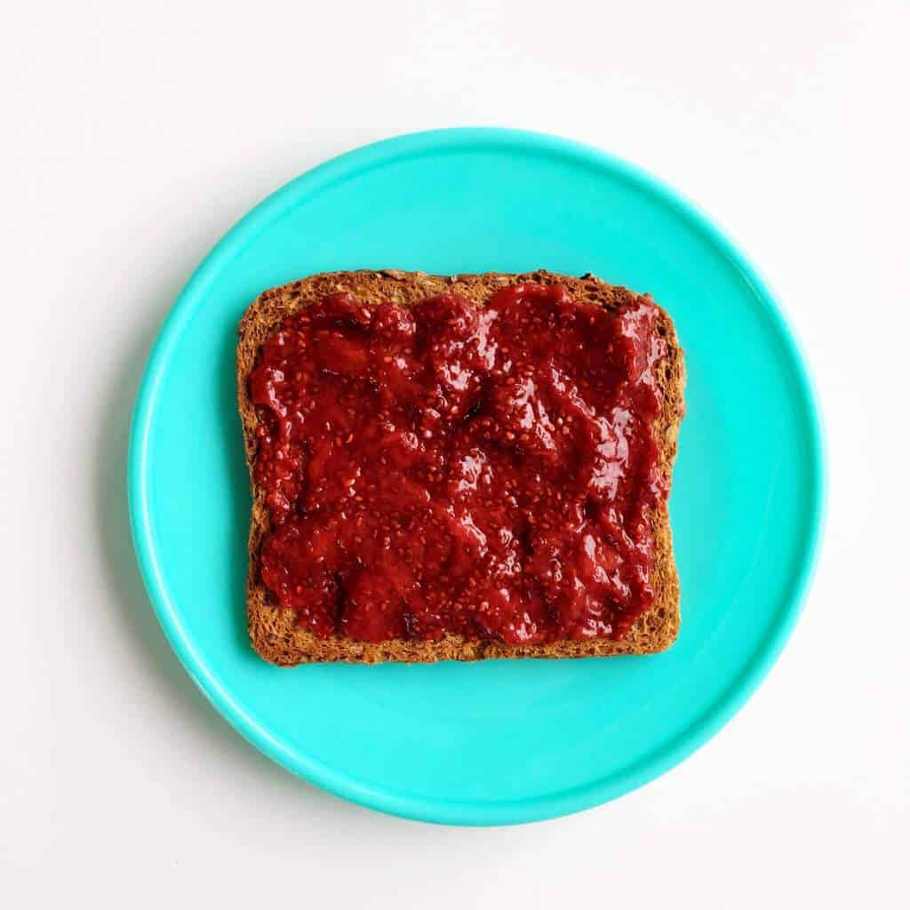 Healthy toast topping ideas for children, chia seed jam