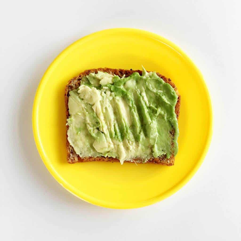 Healthy toast topping ideas for children, avocado