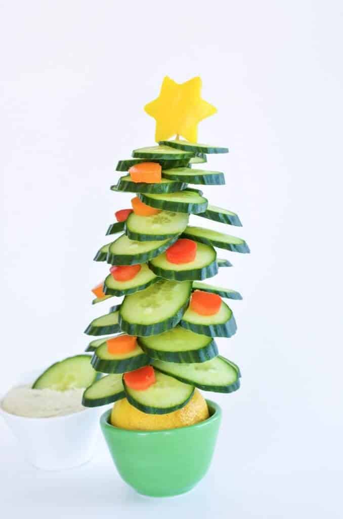 Edible Christmas tree a healthy fun Christmas snack and kid craft activity