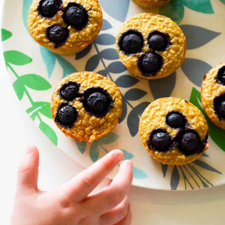 healthy blueberry banana pancake muffins