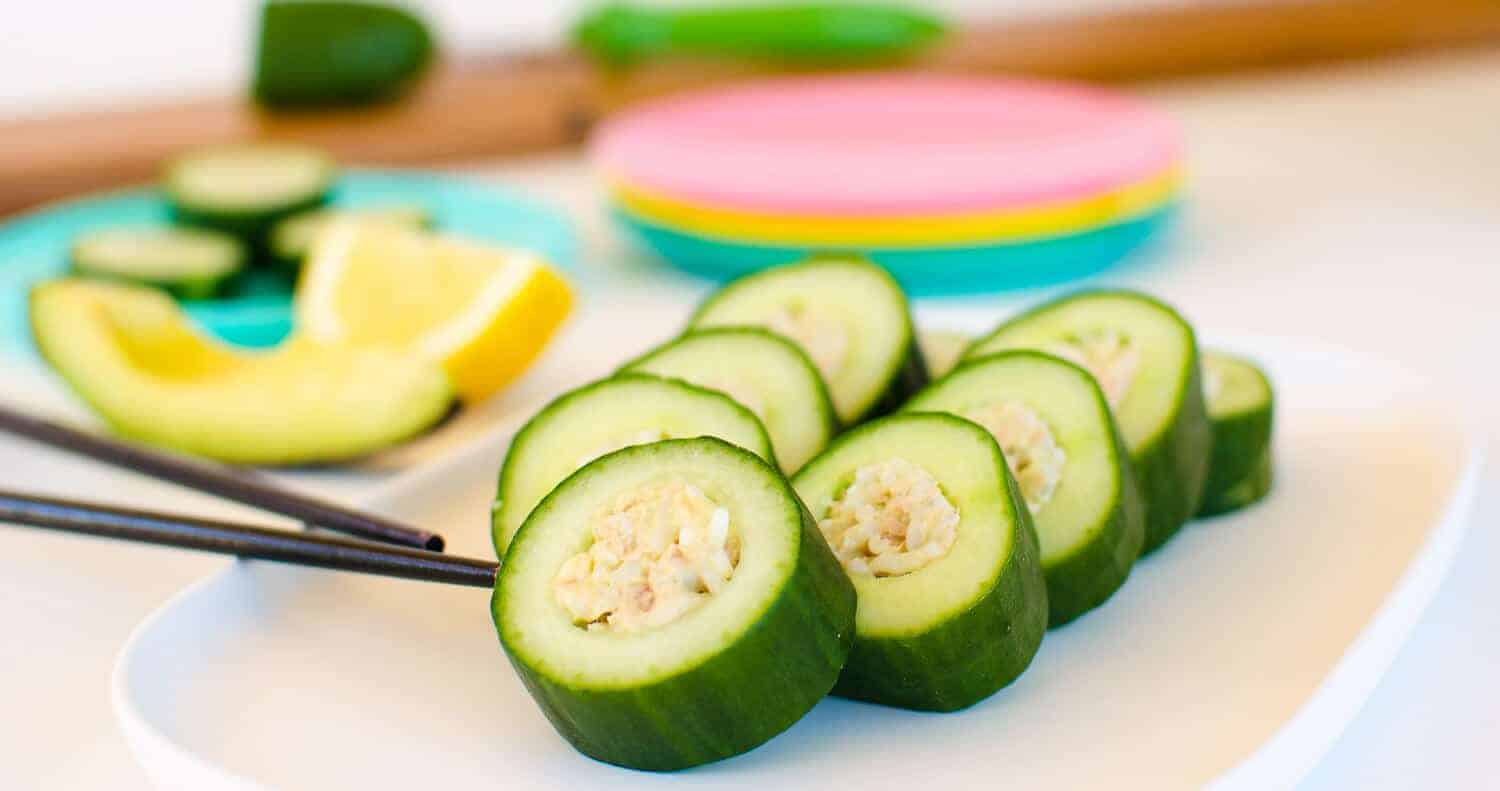 Easy and Allergy Friendly Cucumber and Avocado Sushi Rolls - Nut Free Wok