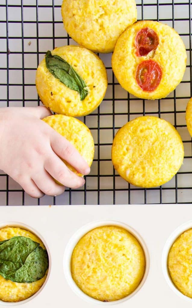 Simple Egg Muffins with Cauliflower and Cheese. Egg cups are perfect for kids and baby led weaning. A Healthy breakfast or snack, packed with veggies picky eaters will never notice