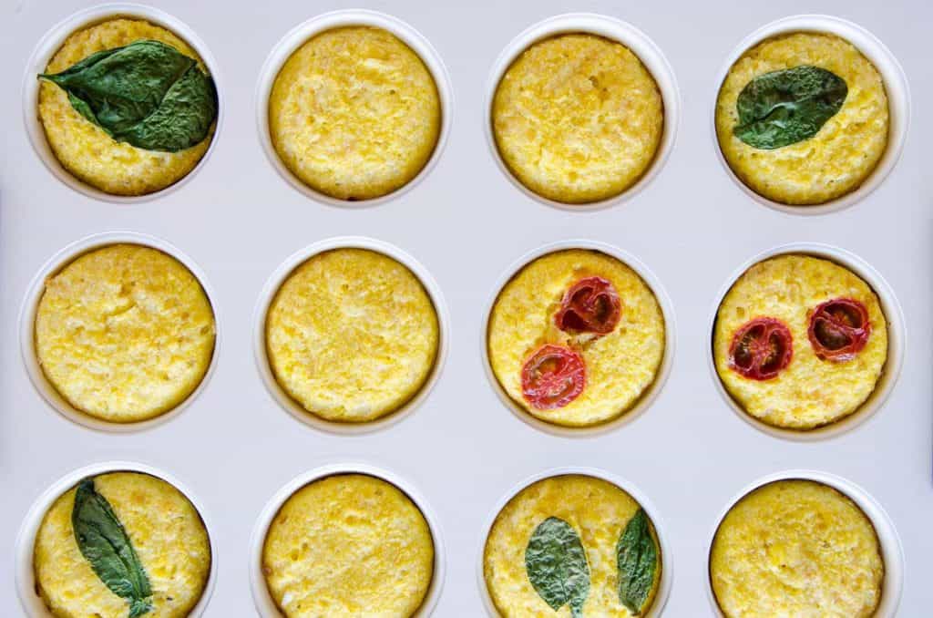 Simple Egg Muffins with Cauliflower and Cheese. Perfect for kids and baby led weaning. A Healthy breakfast or snack, packed with veggies picky eaters will never notice