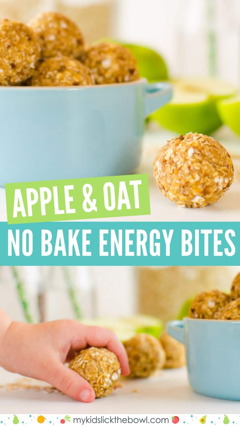 healthy apple oat no bake bites, these energy balls make a healthy breakfast or healthy snack for kids