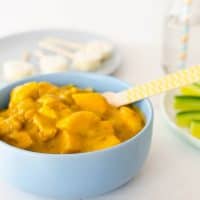 Mango chicken curry, an easy mild hidden veggie recipe for kids. A family favourite