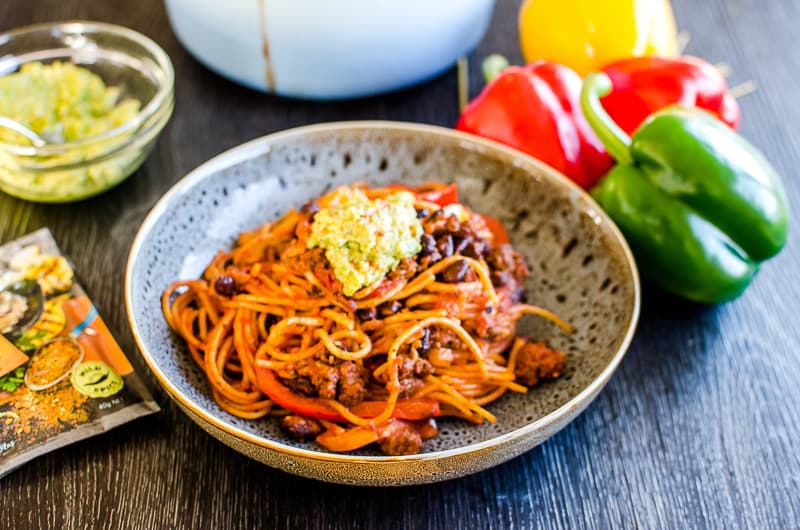 One pot pasta with Mexican fajita flavours, Quick Family meal recipe