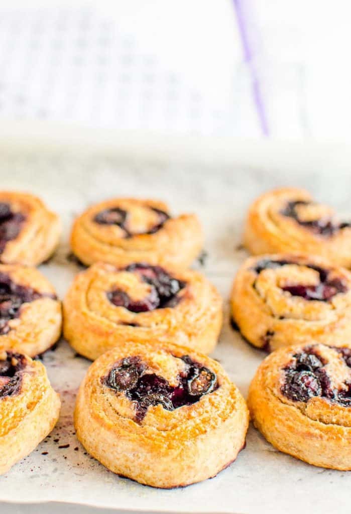 Wholemeal blueberry scrolls a snack for kids with no sugar, easy 4 ingredient recipe