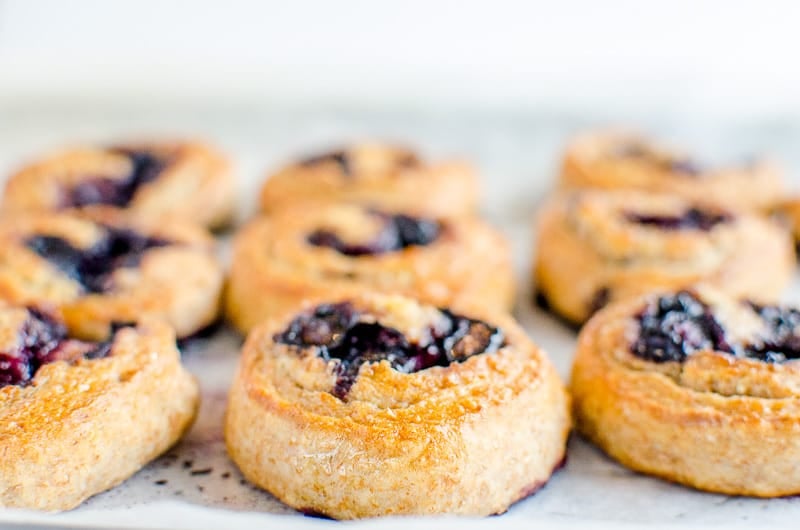 Wholemeal blueberry scrolls a snack for kids with no sugar, easy 4 ingredient recipe