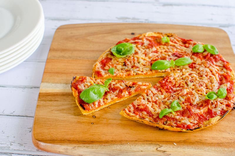 Five minute gluten free chickpea pizza base, An easy healthy pizza crust recipe, great idea for kids 