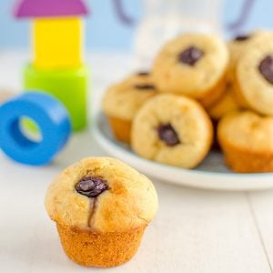 Muffins For Baby, No Sugar, Healthy For Kids and Babies. A Soft Baby Muffin with Banana and Blueberry