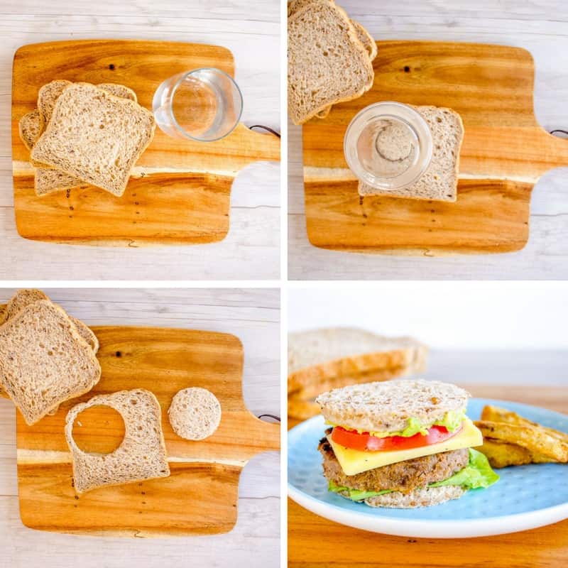 Mini toast burgers for toddlers a kid friendly dinner perfect for picky eaters and baby led weaning