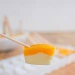 Frozen mango cheesecake bites, healthy dessert idea, easy, fun kid friendly 4 ingredients
