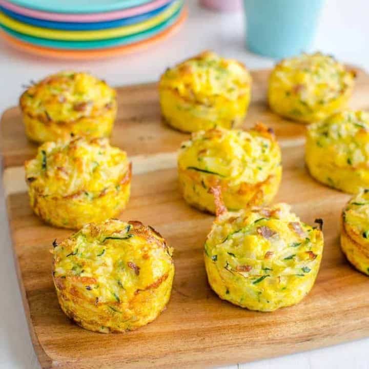 Zucchini picnic muffins are a simple Egg Muffins with rice cheese and veggies, a full meal in one muffin, great for kids and lunch boxes