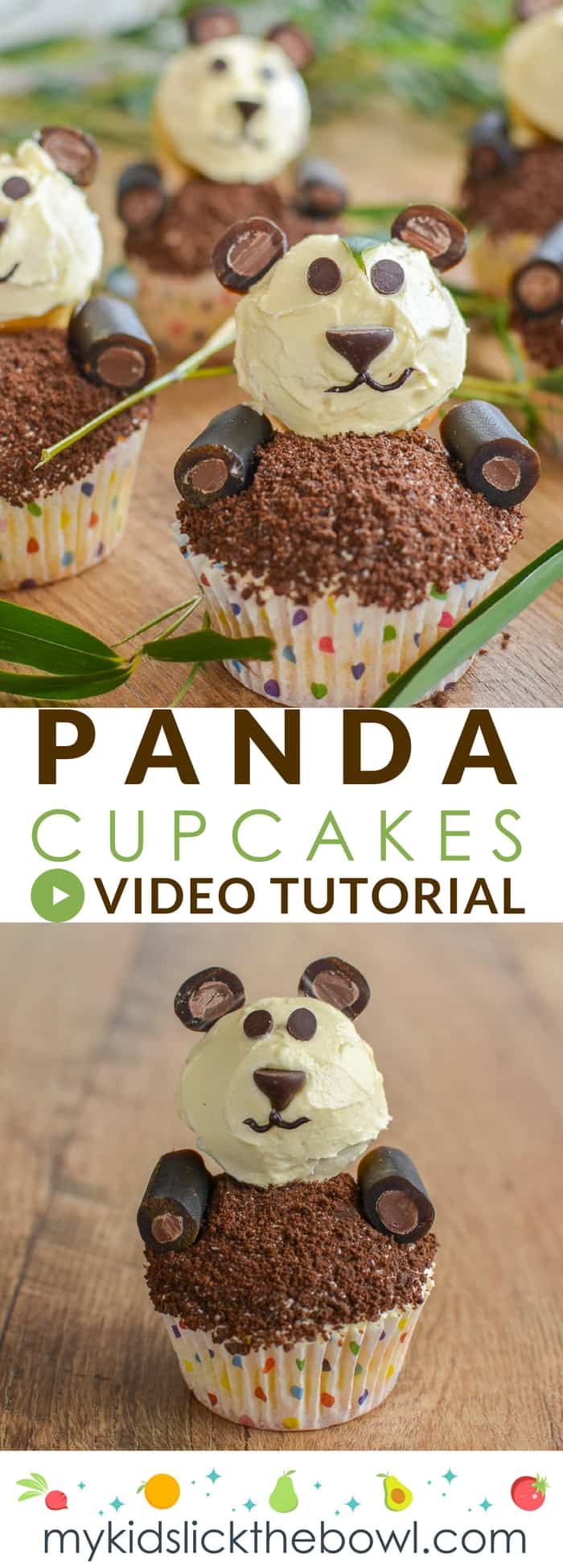 Panda Cupcakes easy to make perfect kid party food, A video tutorial shows how to make these fun panda creations