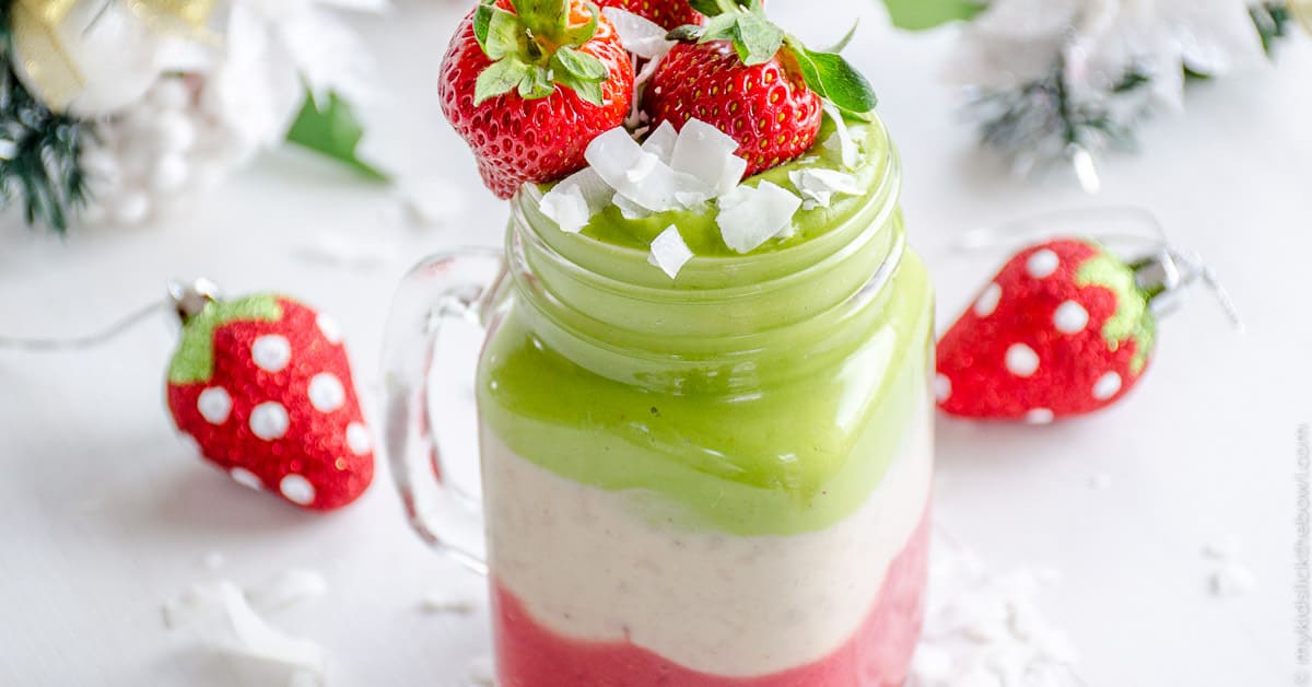 Layered Christmas Smoothies - Healthy Christmas Treat