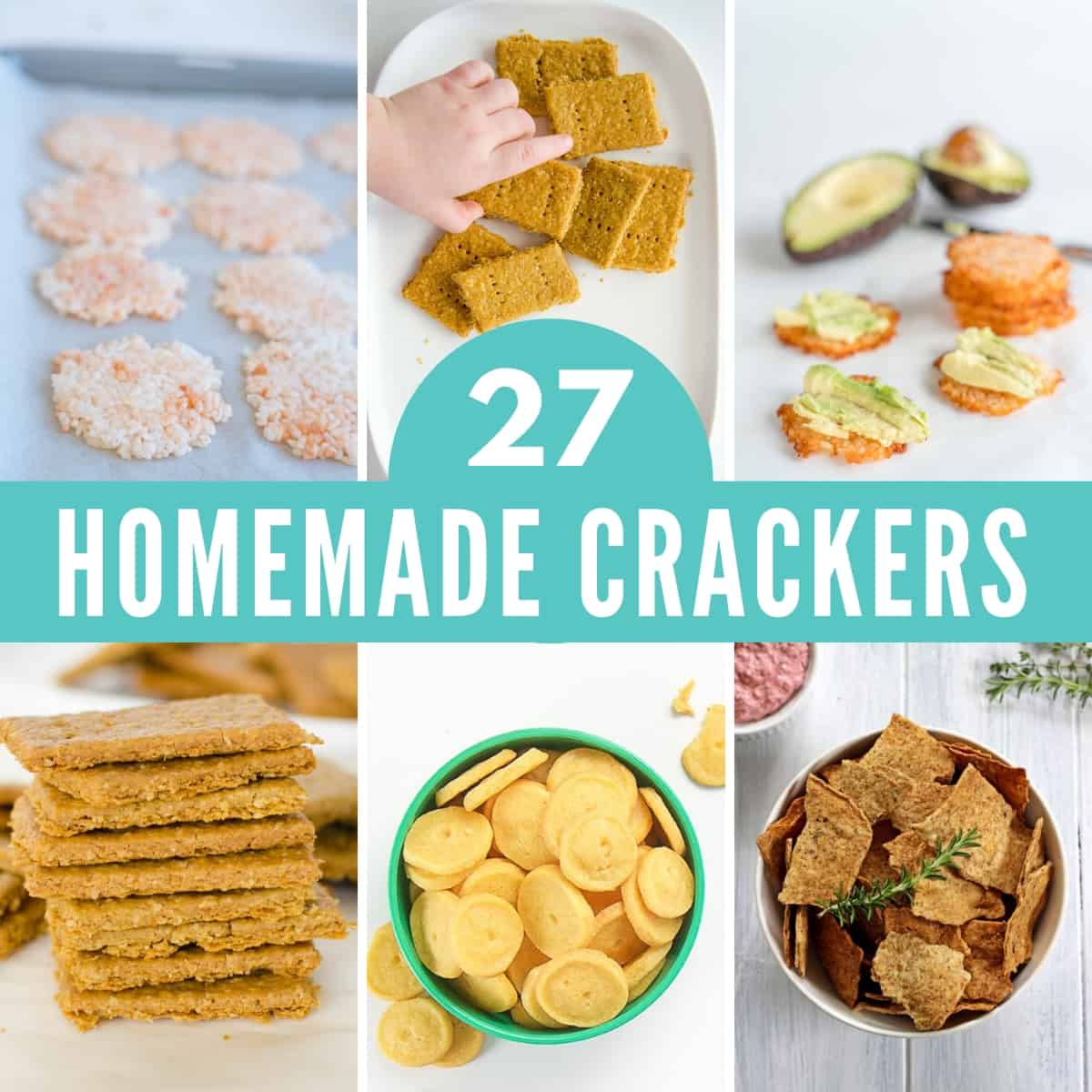 collage showing healthy homemade cracker recipes
