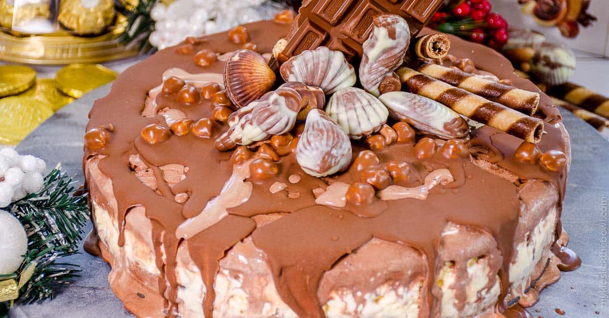 Chocolate Hazelnut Christmas Layered Ice Cream Cake | My ...