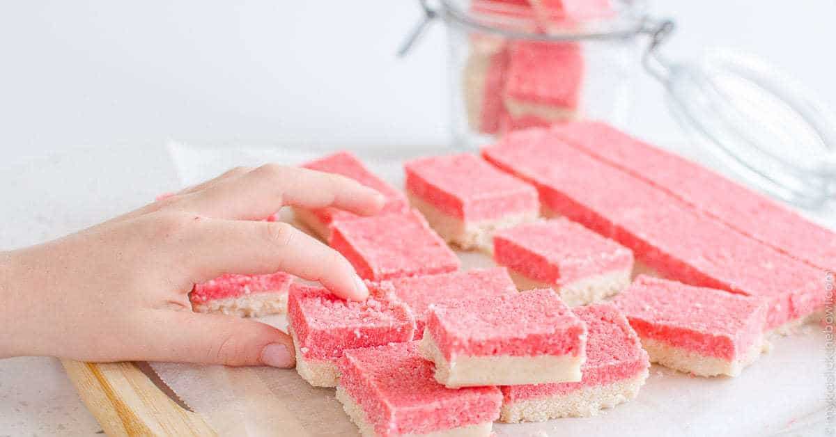 Healthy Coconut Ice Slice Low in Sugar & Easy to Make