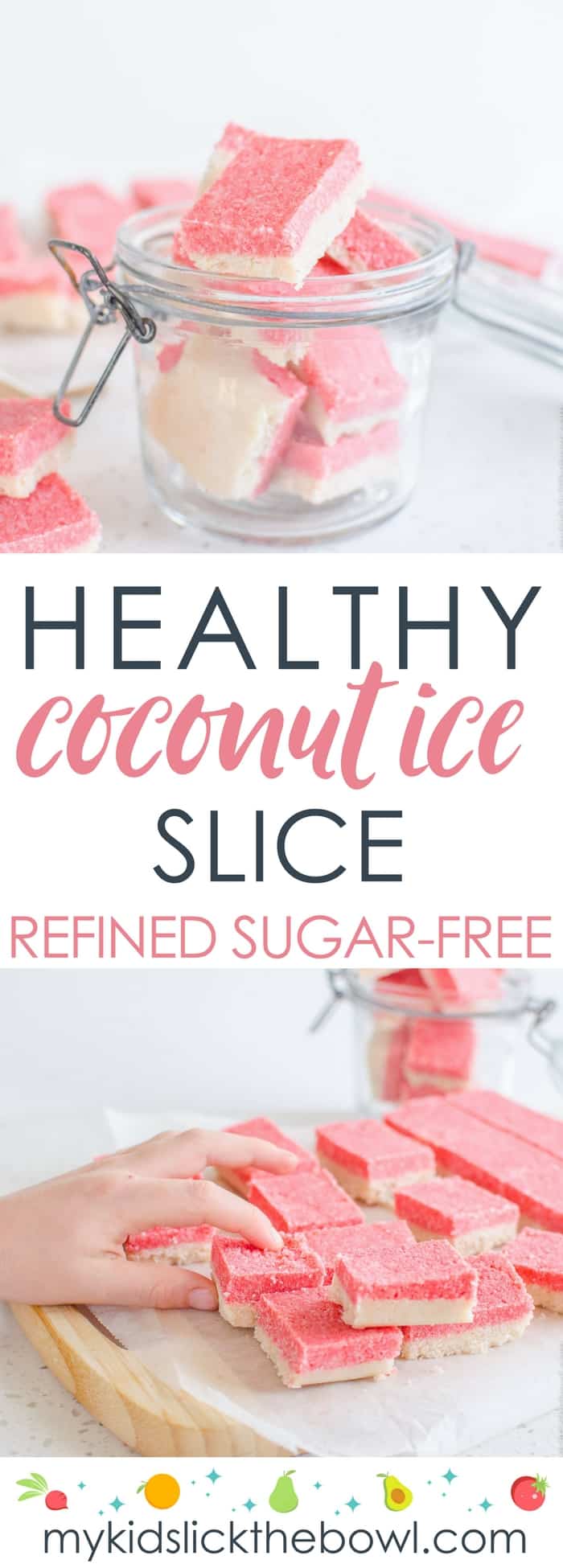 Healthy Coconut Ice Slice Low in Sugar & Easy to Make