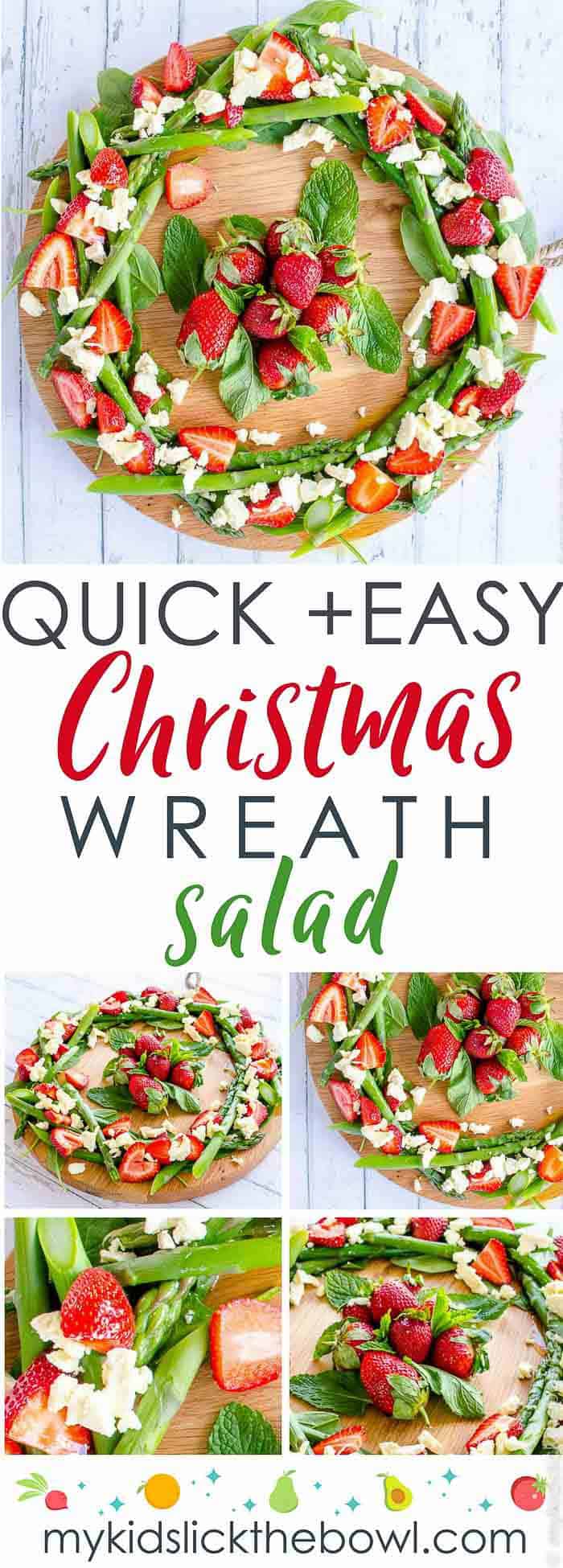 Quick Christmas Wreath Salad an easy healthy summer Christmas salad made with fruit and vegetables