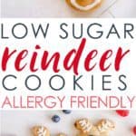 Low Sugar Reindeer Cookies Easy decorated Christmas Cookie recipe, healthy allergy friendly perfect for kids