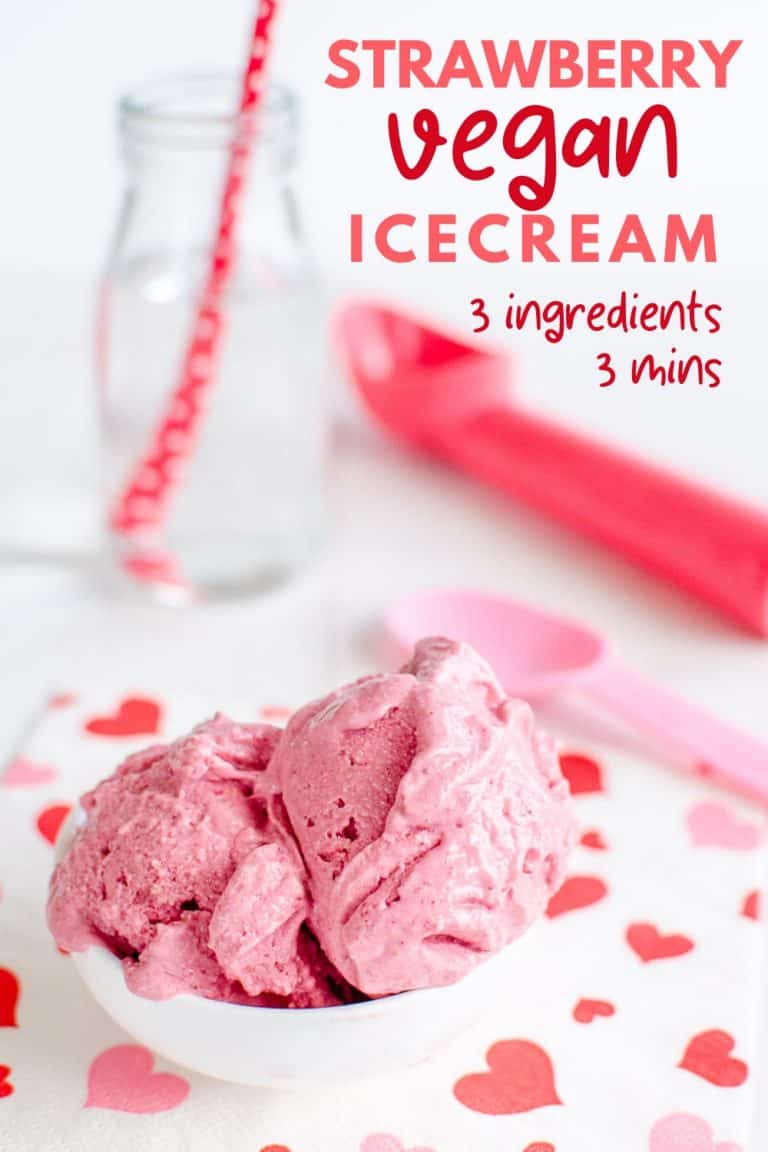 3 Minute Strawberry Vegan Ice Cream No Churn