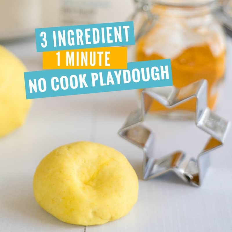 Playdough recipe, 1 minute, no cook, no salt, 3 ingredient playdough