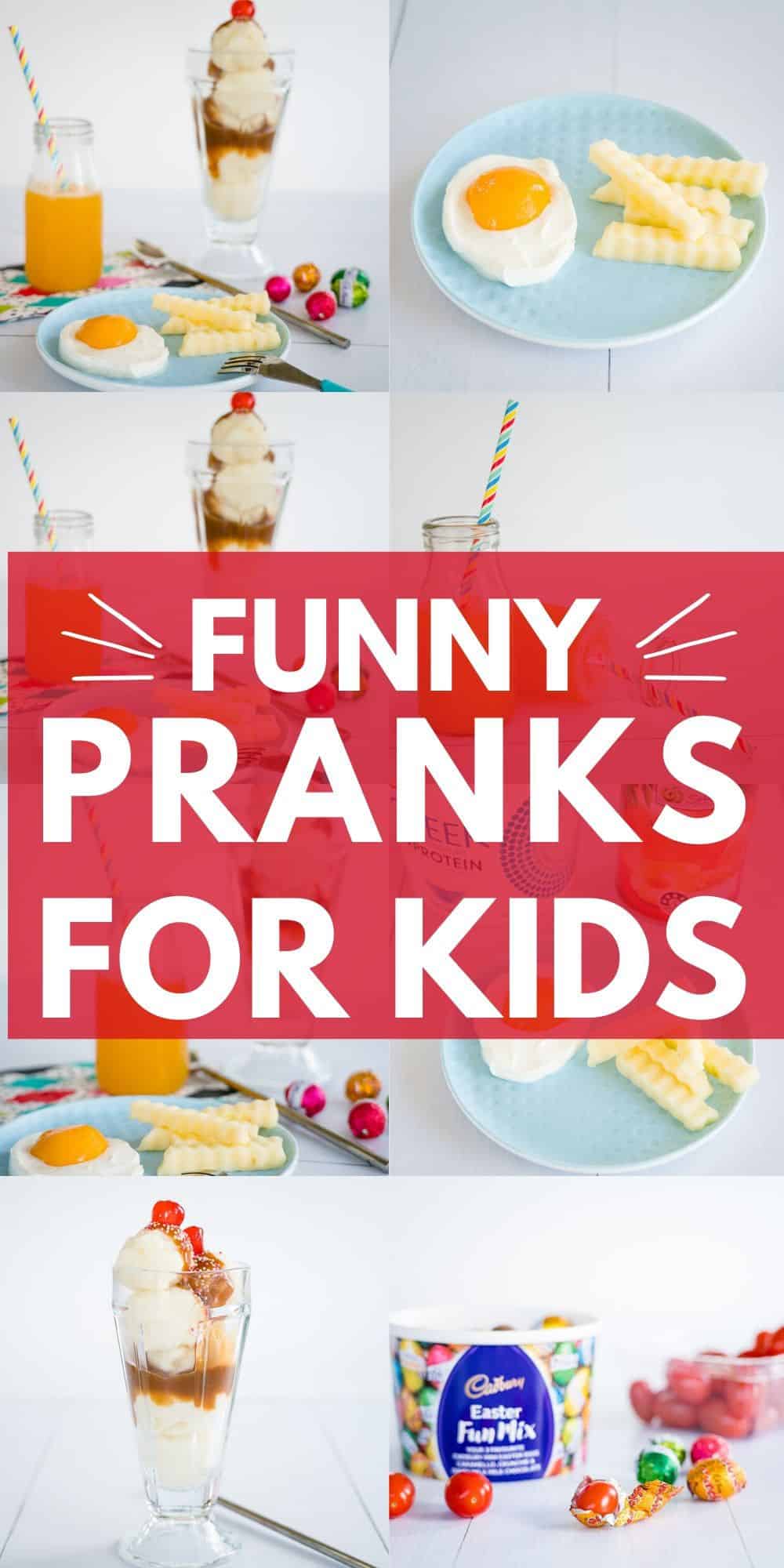 collage of food prank images