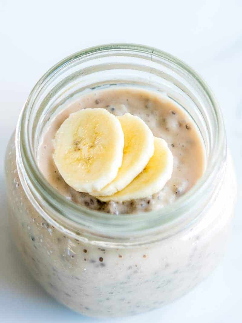 banana chia pudding healthy recipe with banana and coconut milk egg free custard perfect for baby led weaning #babyledweaning #babyfood