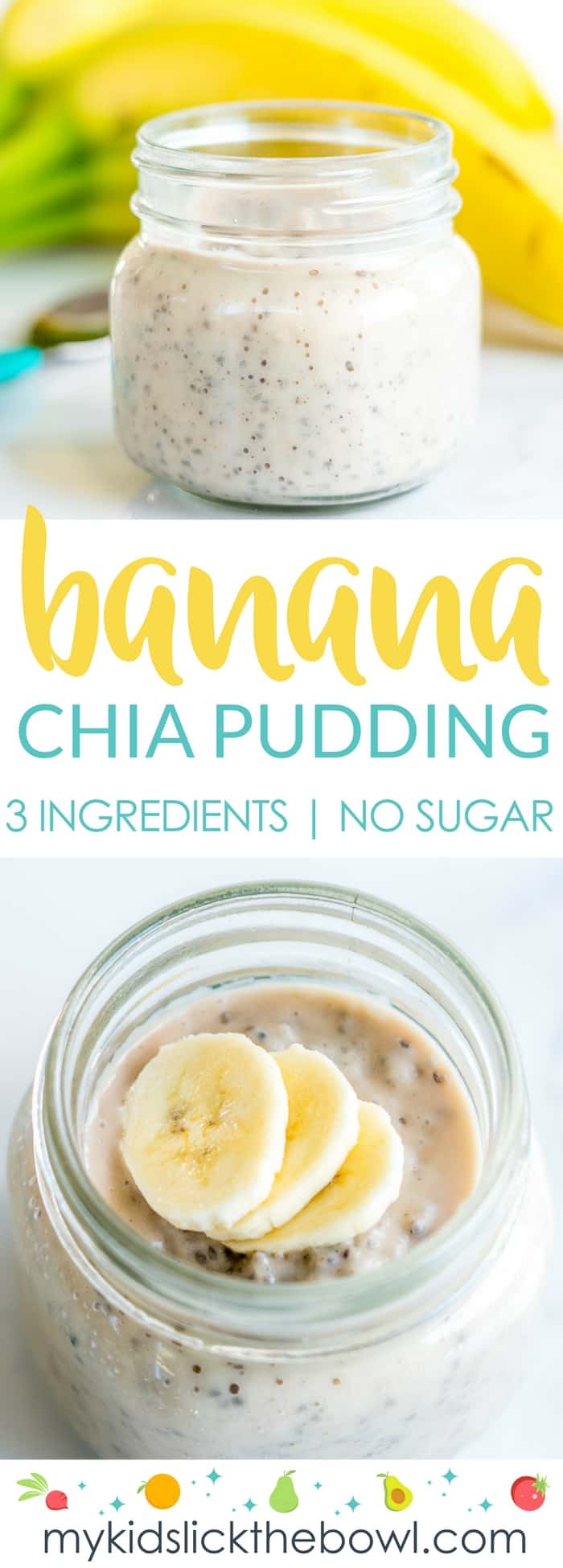 banana chia pudding healthy recipe with banana and coconut milk egg free custard perfect for baby led weaning #babyledweaning #babyfood