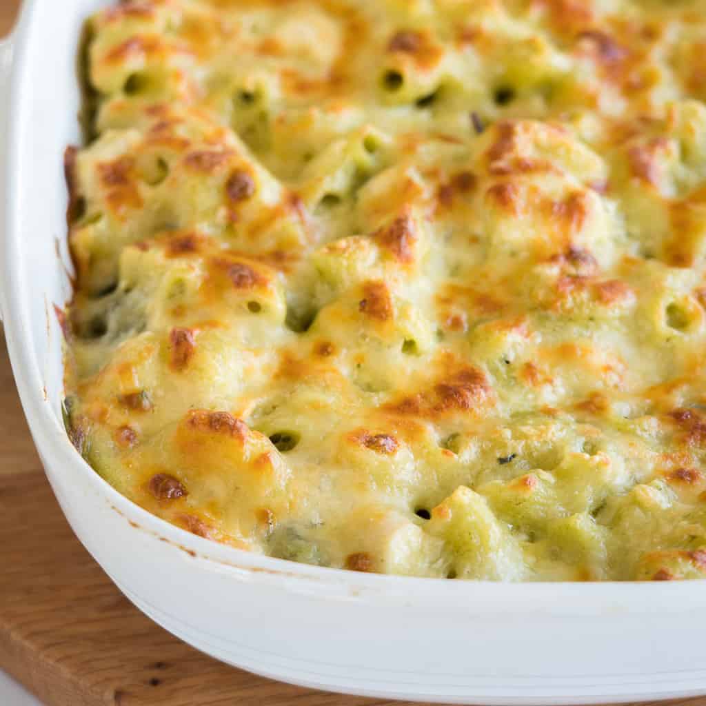 Chicken Pasta Bake - Family Friendly - Loaded with Spinach and Cauliflower