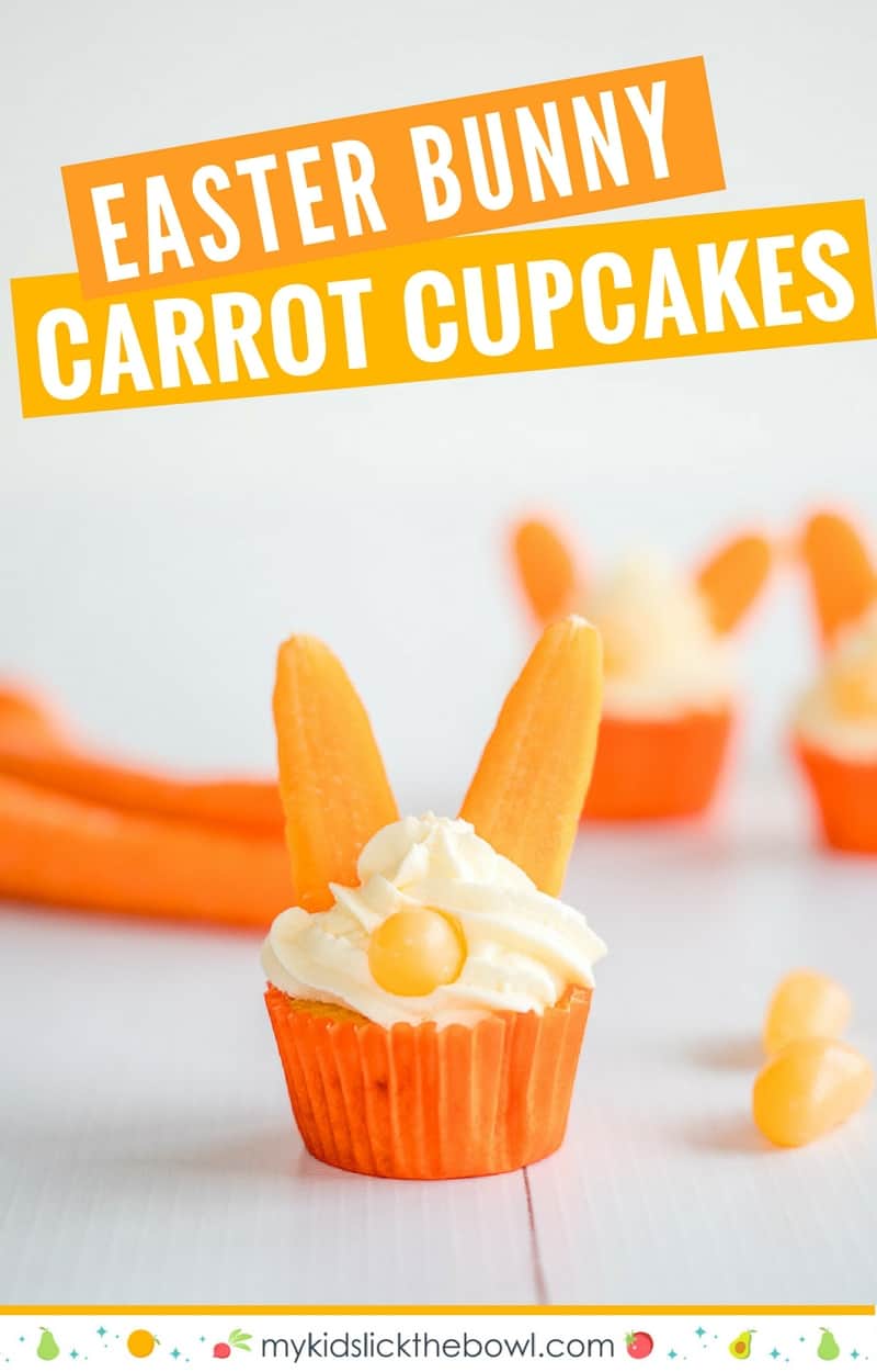 Easter Bunny Carrot Cupcakes are a fun easter treat for kids, as well as a brilliantly simple kitchen project to get kids baking in the kitchen this Easter! 