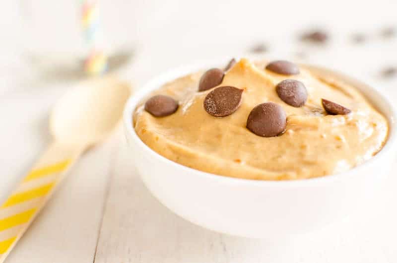Easy healthy peanut butter mousse is a 2 ingredient vegan recipe that makes a perfect dessert for kids or an energy dense purée for babies