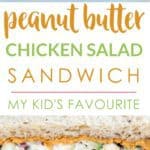 Peanut Butter Chicken Salad Sandwich, perfect sandwich idea for kids, fun, healthy, yummy