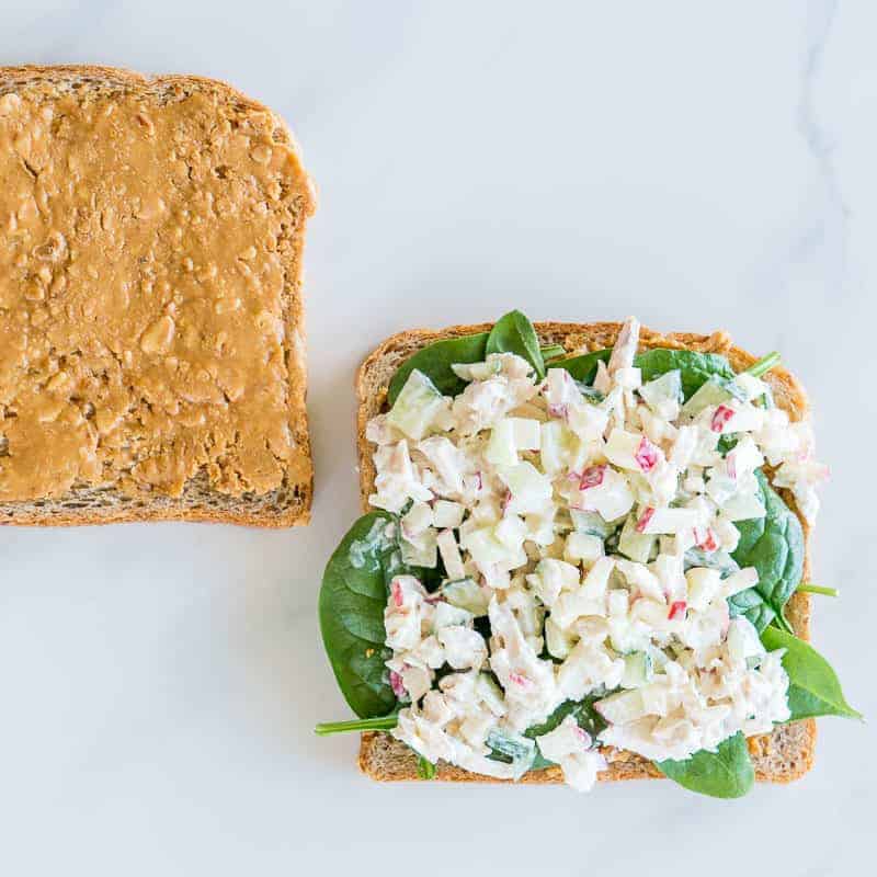 Peanut Butter Chicken Salad Sandwich, perfect sandwich idea for kids, fun, healthy, yummy