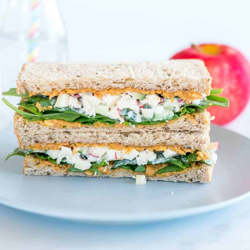 Peanut Butter Chicken Salad Sandwich, perfect sandwich idea for kids, fun, healthy, yummy