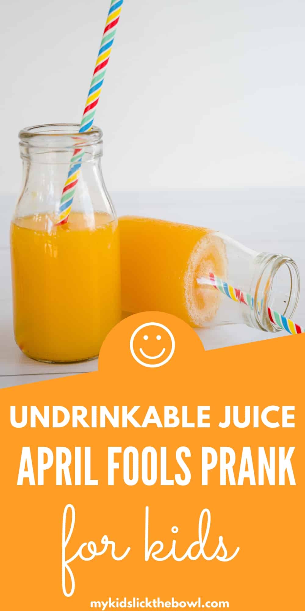 undrinkable juice, a bottle of juice toppled over not spilling as thickened with gelatine