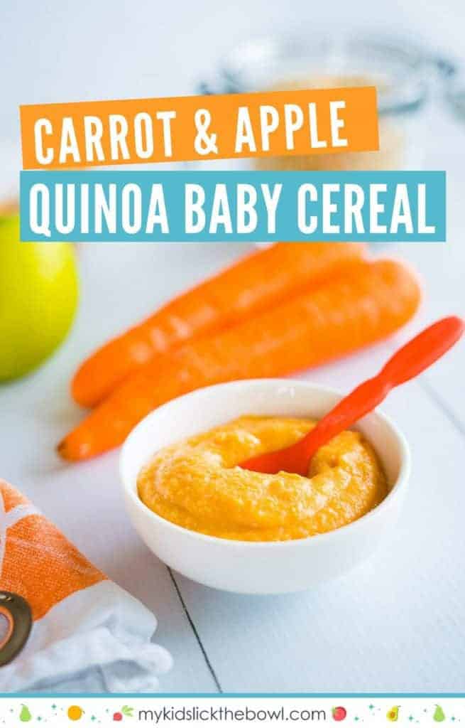 Quinoa Baby Cereal - Carrot and Apple - Alternative to Baby Rice