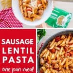 collage of images of a one pan pasta recipe