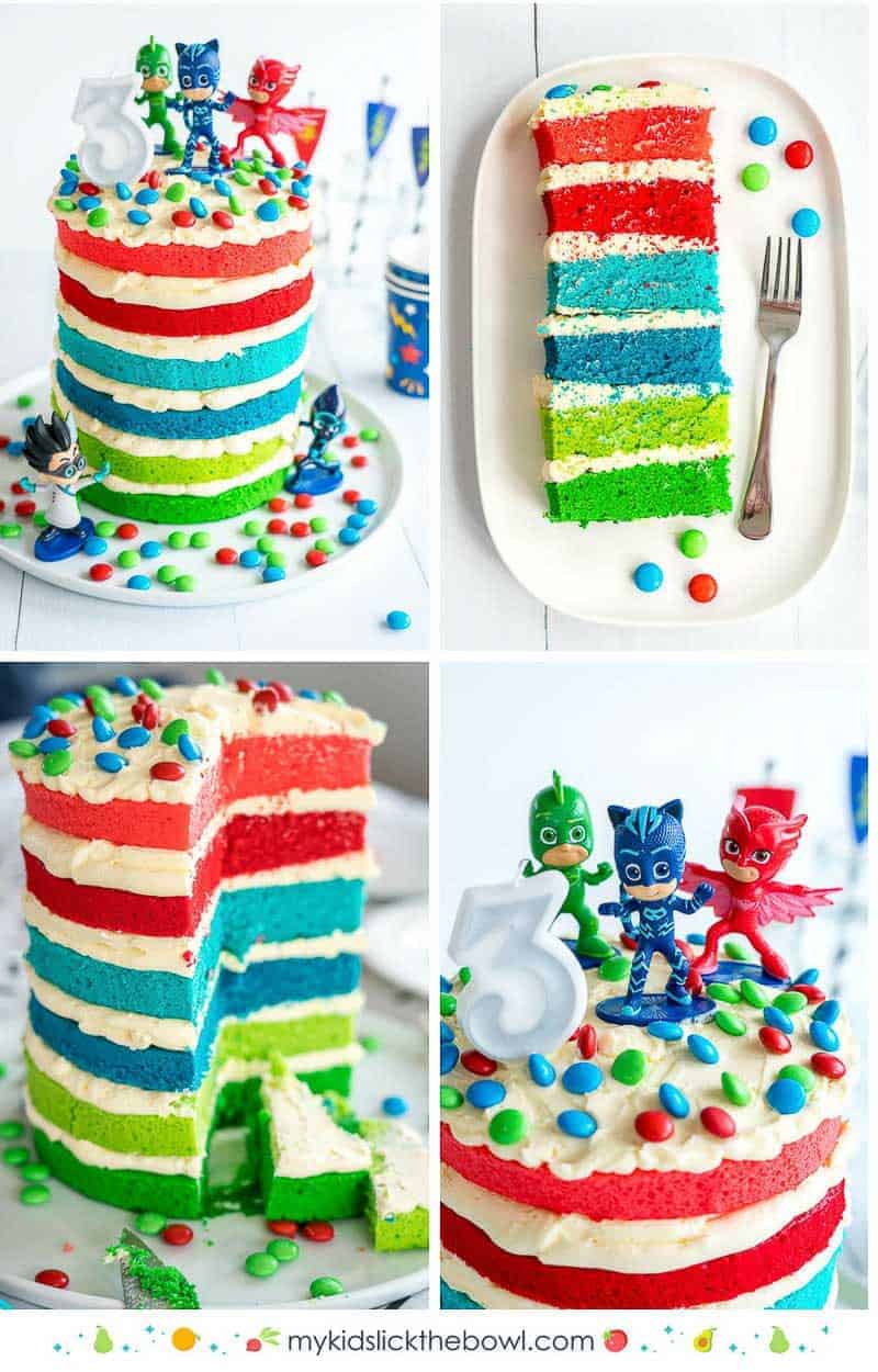 Pj masks layered birthday cake