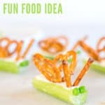 Celery Snacks For Kids filled celery stick butterflies with pretzels