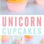 unicorn cupcakes with rainbow butter cream icing