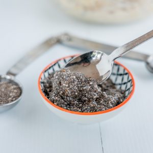 Chia seeds soaked in water will gel