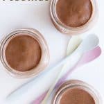 chocolate chia puddings, in 3 small jars