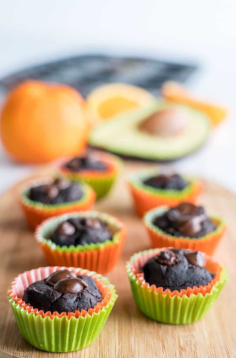 Chocolate Orange Avocado Mini Muffins