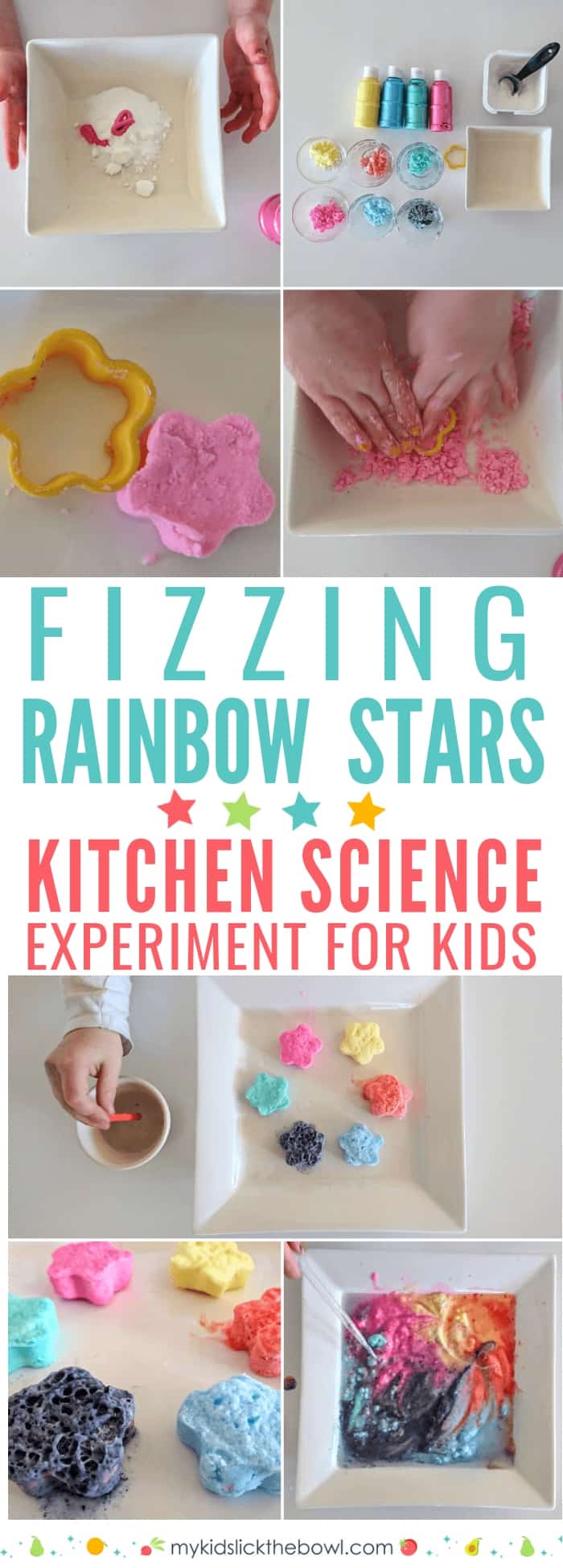 Fizzing Rainbow Stars a Kitchen Science Experiment