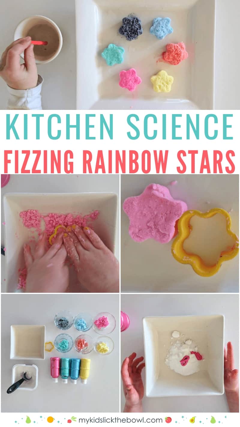 Fizzing Rainbow Stars a Kitchen Science Experiment