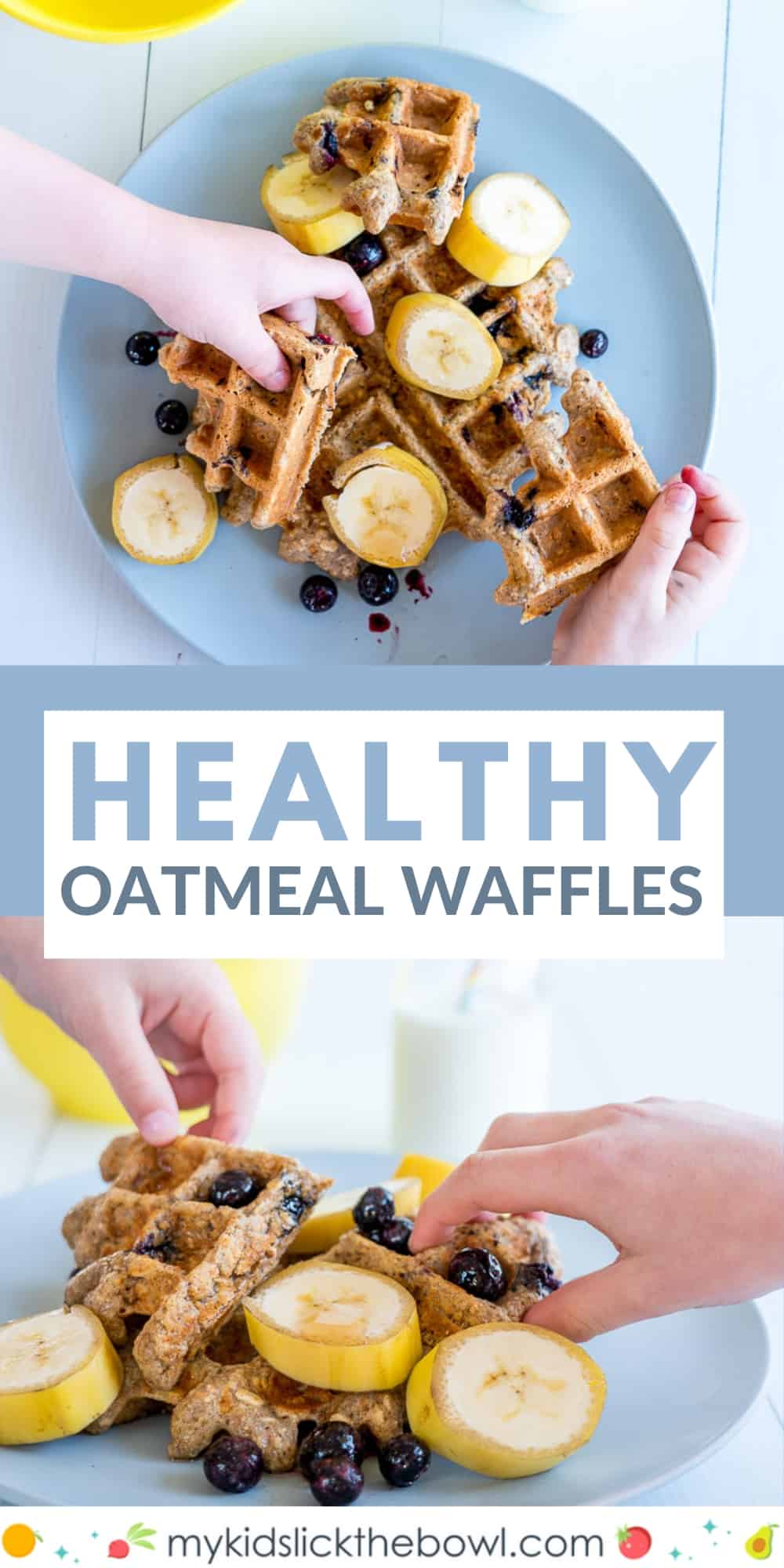 Healthy Waffle Recipe - Banana Oat Blueberry - Refined Sugar Free