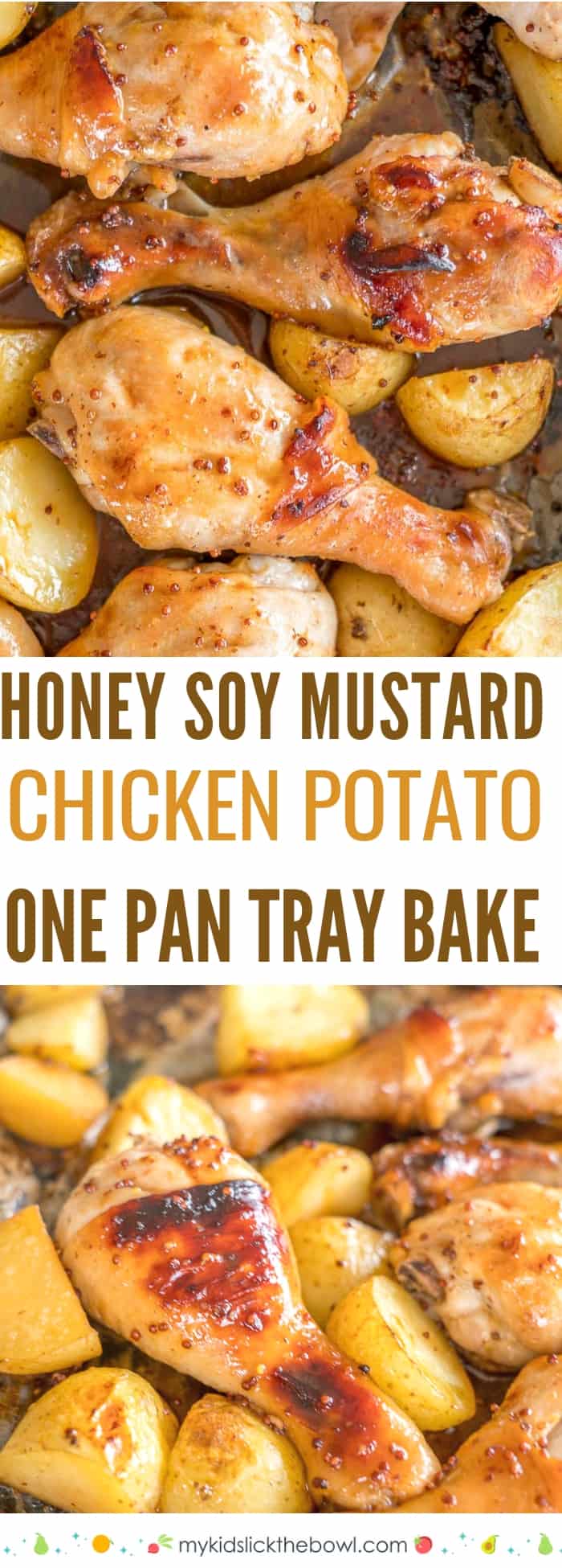 baked honey soy mustard chicken and potatoes