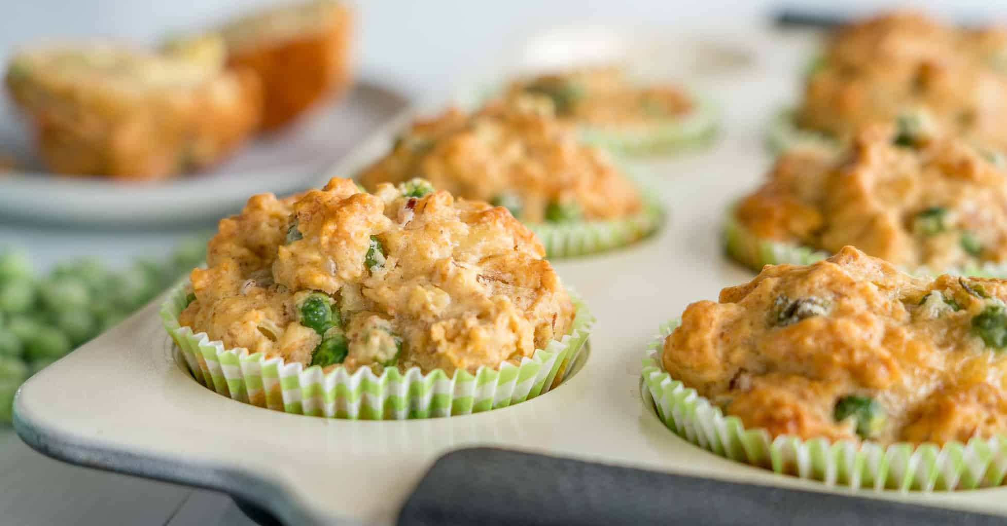 Savoury Muffins - Wholemeal Pea & Ham - Perfect for Kids
